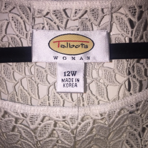 Talbots cream lace blouse tank - Picture 2 of 3